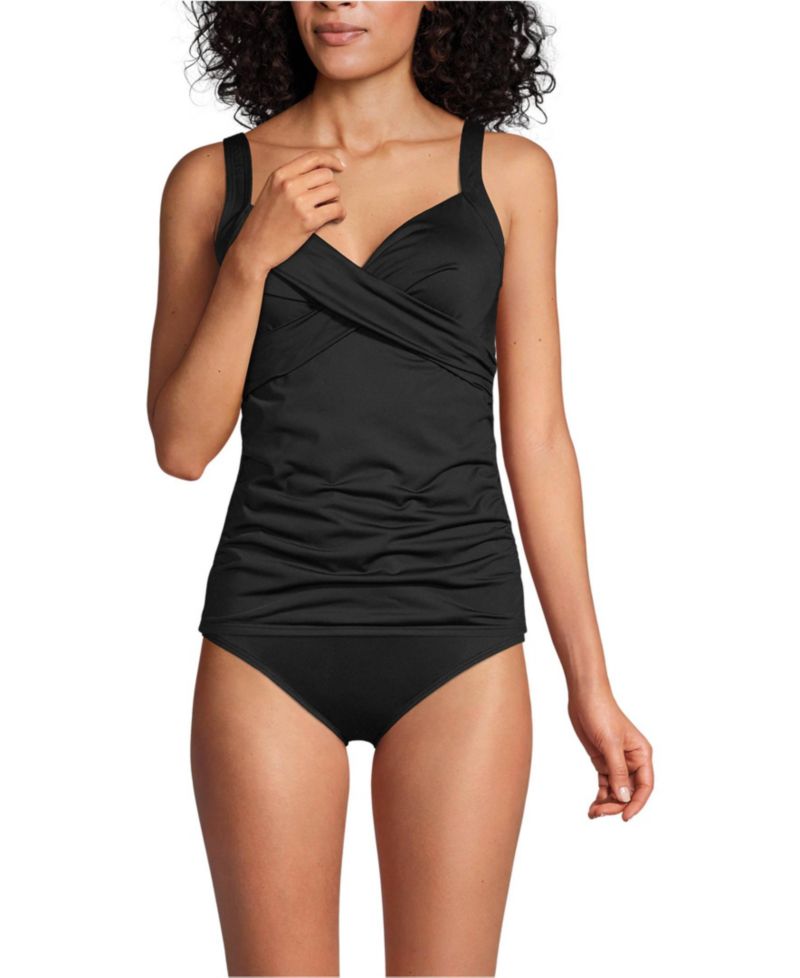 Women's Long Torso Sweetheart Wrap Underwire Tankini Top