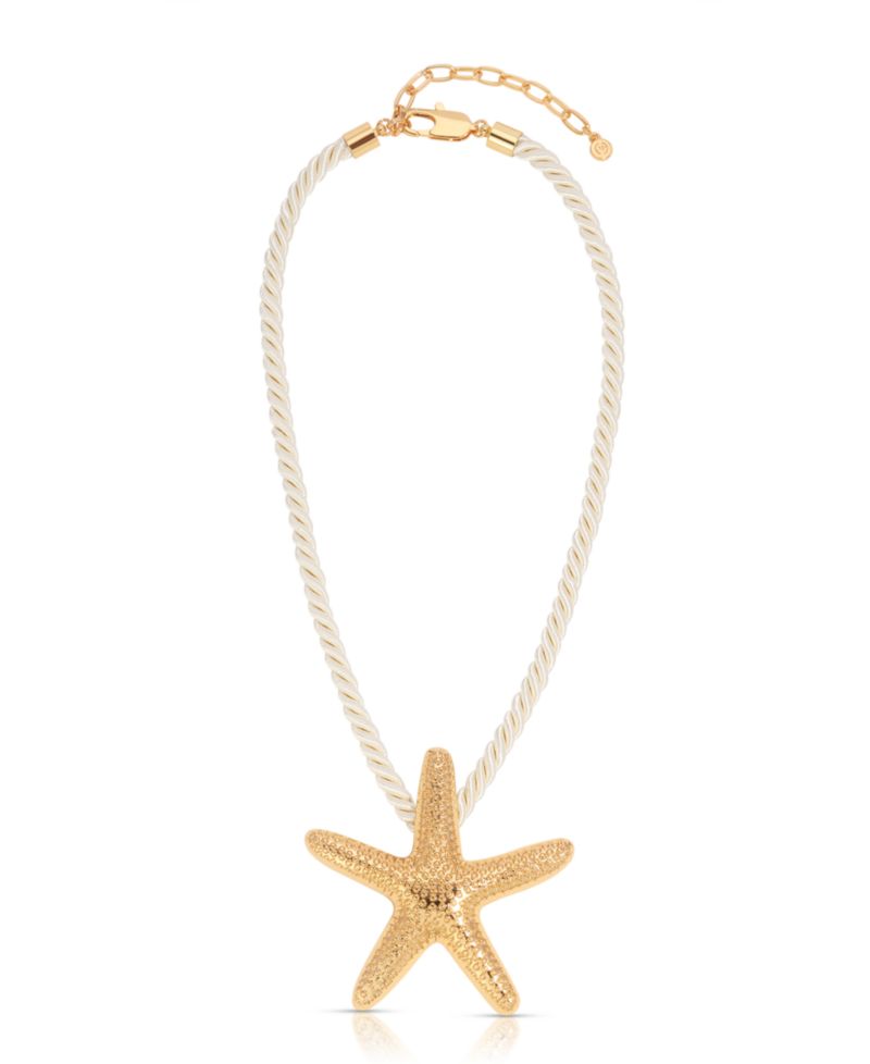 Silk Cord Starfish Pendant Necklace