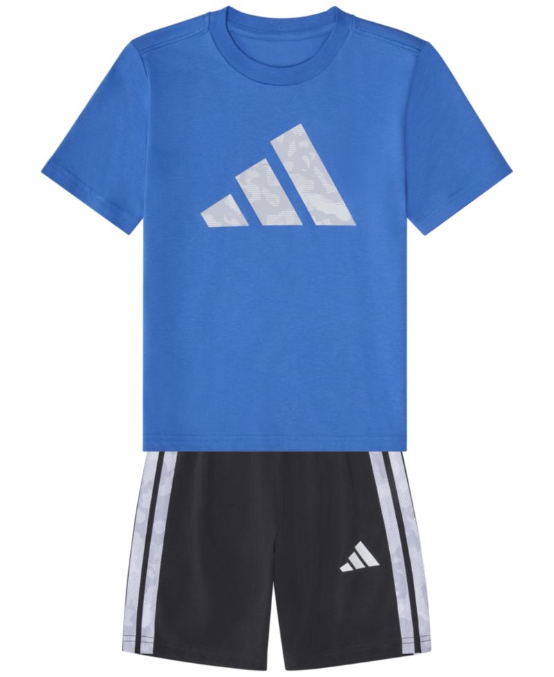 Baby Boys' Short-Sleeve Camo 3-Stripe T-Shirt and Woven Shorts, 2-Piece Set