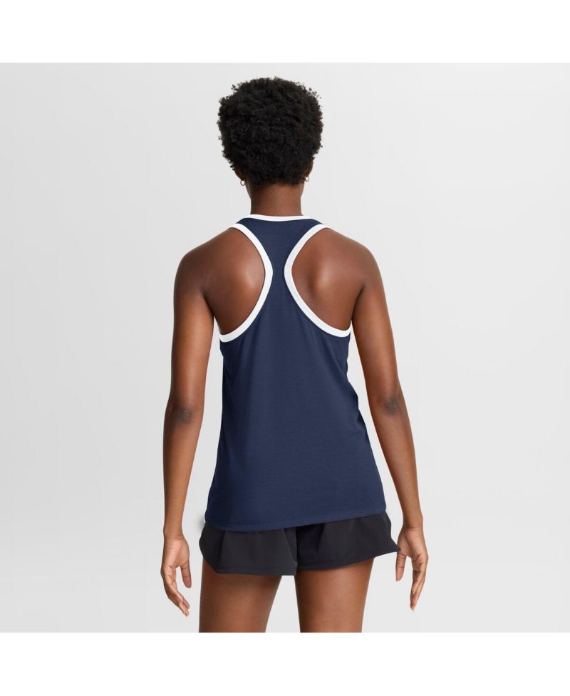 Women's Navy Detroit Tigers Tri-Blend Dri-FIT Racerback Tank Top