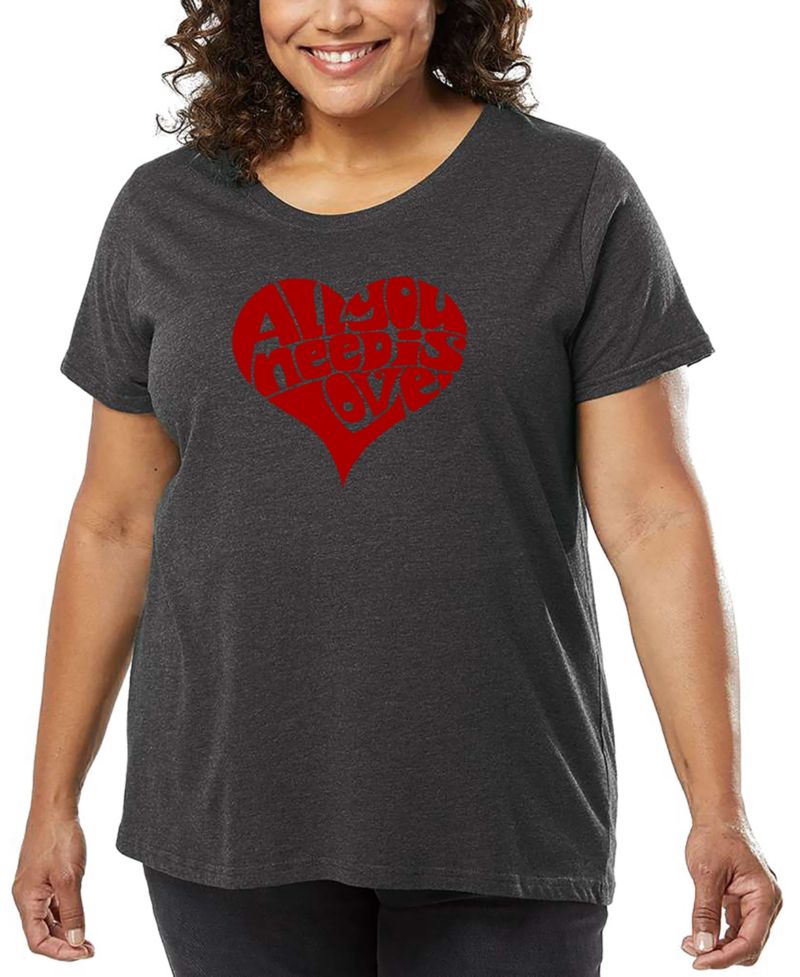 Plus Size All You Need Is Love Word Art T-Shirt