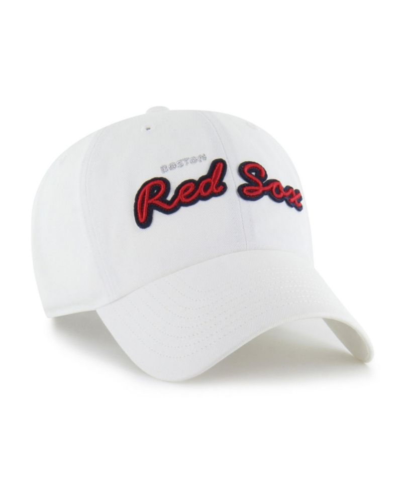 Women's '47 White Boston Red Sox Trendy Script Clean Up Adjustable Hat