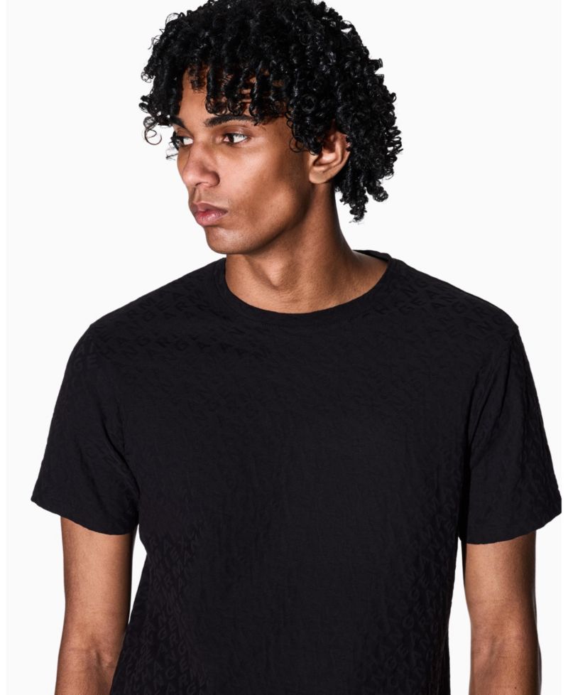 Men's Short Sleeve Mercerized Cotton All Over Logo T-Shirt