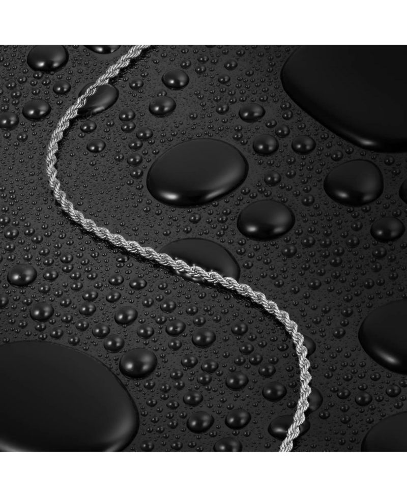 Men's Rope Necklace - 3mm Silver Chain