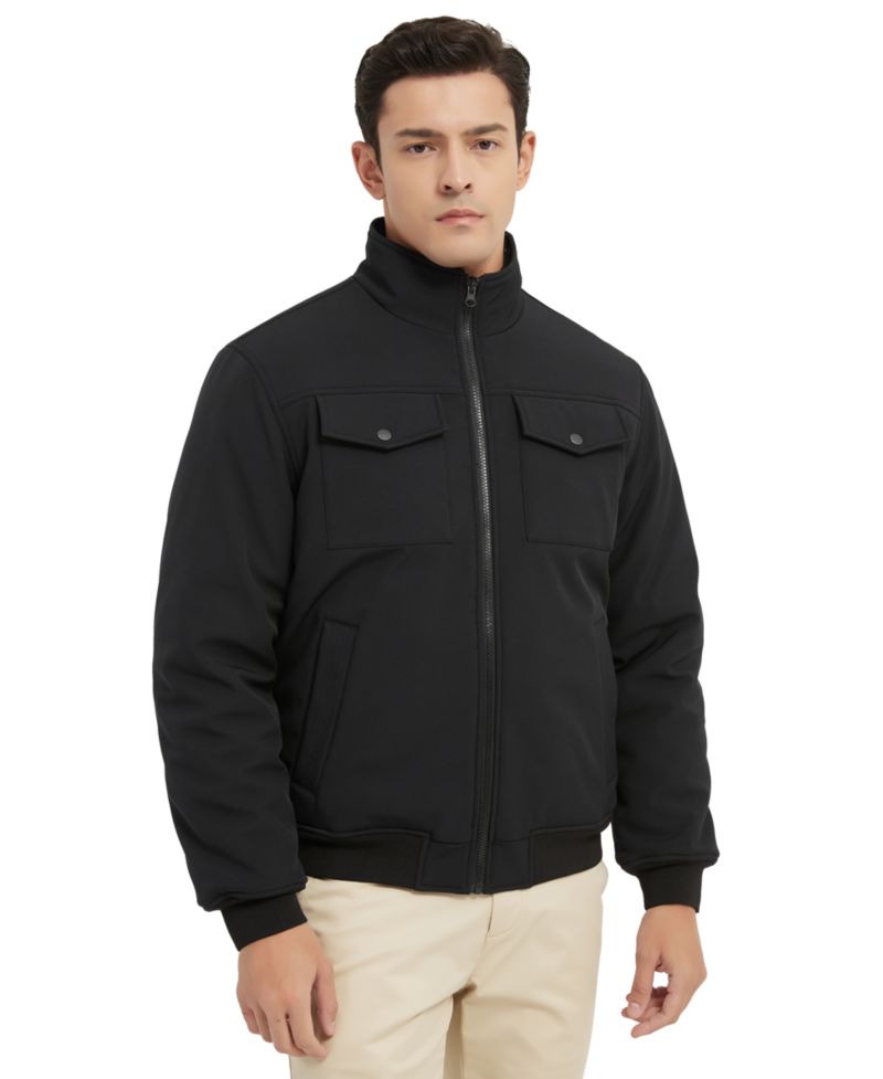 Men's Stand Collor Softshell Utility Bomber Jacket