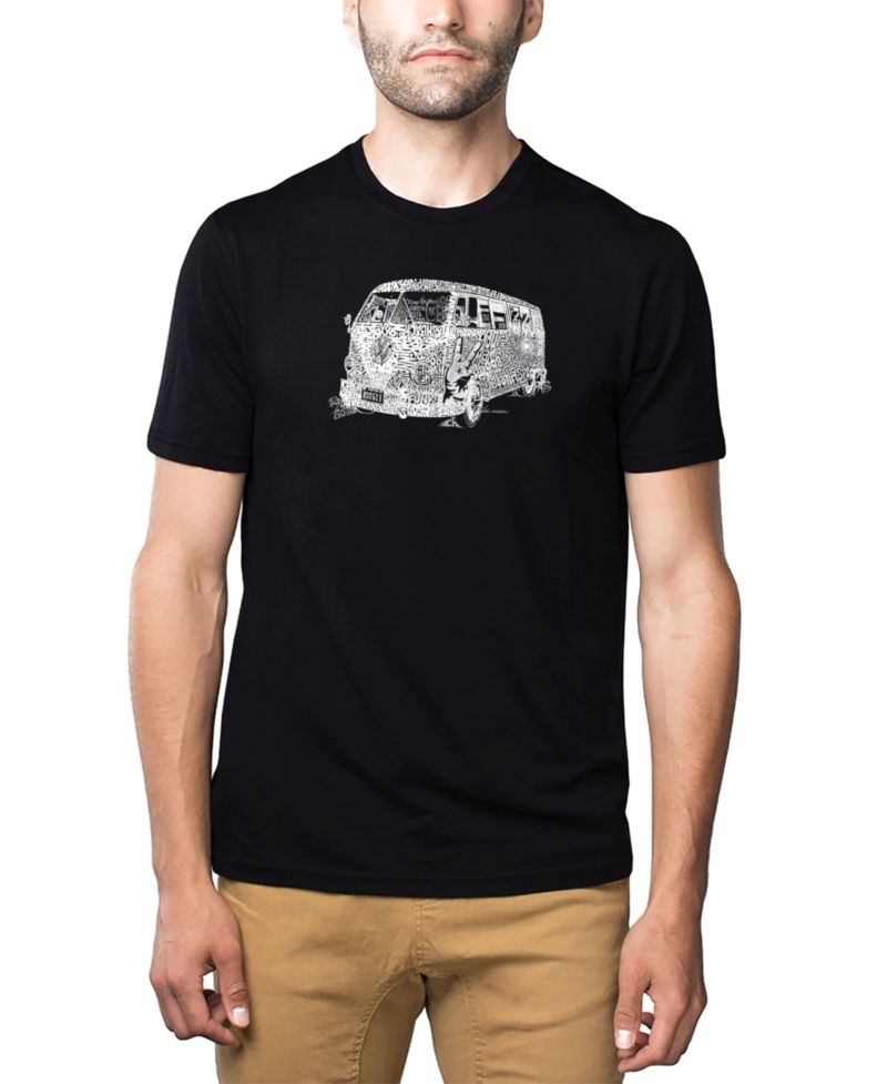Men's Cotton/Poly Blend Word Art T-Shirt - 70's Bus