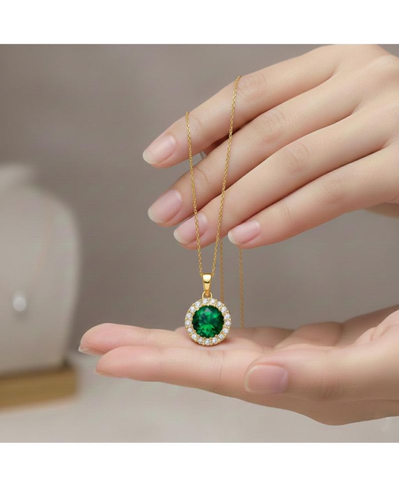 Minimalist Sterling Silver Brilliant CZ Round Halo Necklace