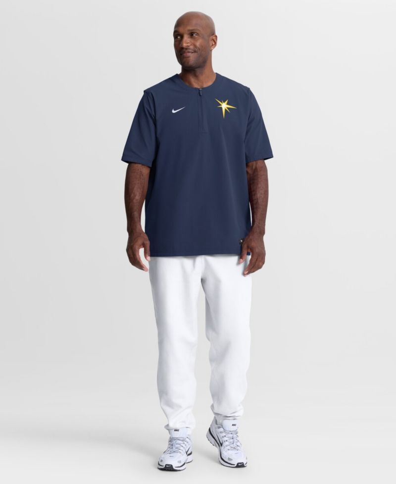 Men's Navy Tampa Bay Rays Authentic Collection Dri-FIT Quarter-Zip T-Shirt