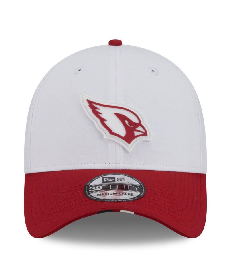 Men's White/Cardinal Arizona Cardinals 2025 NFL Training Camp 39THIRTY Flex Hat