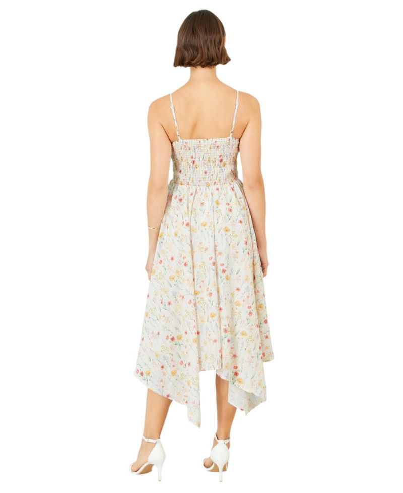 Women's Botanical Embroidery Midi Dress