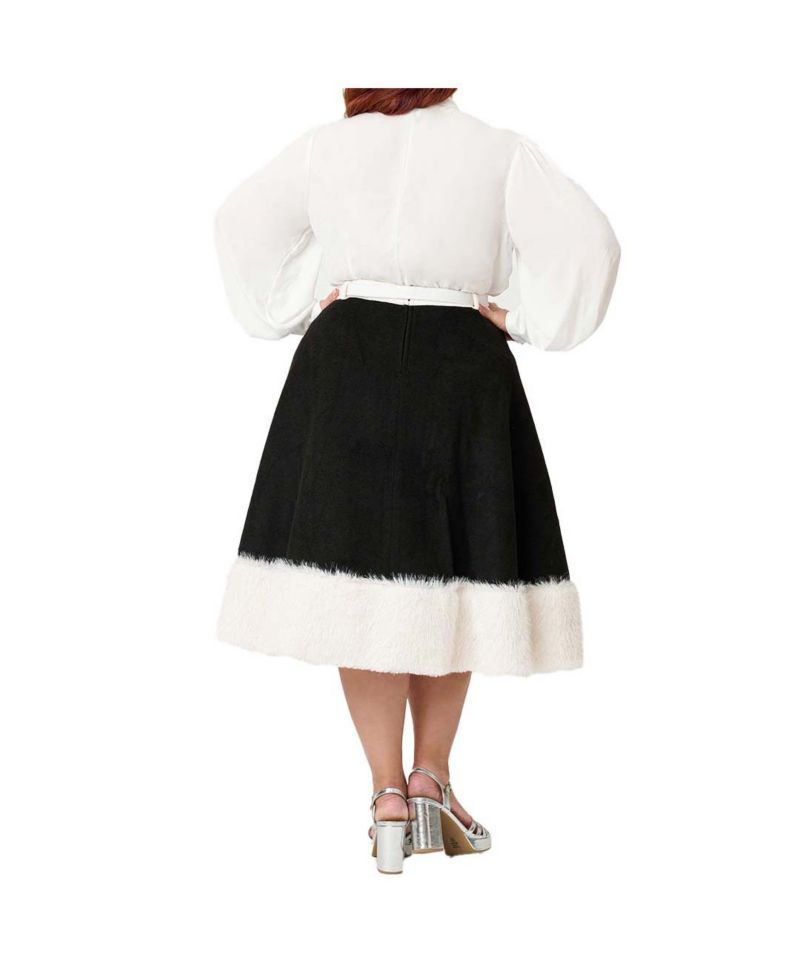 Plus Size High Waist Soda Shop Swing Skirt