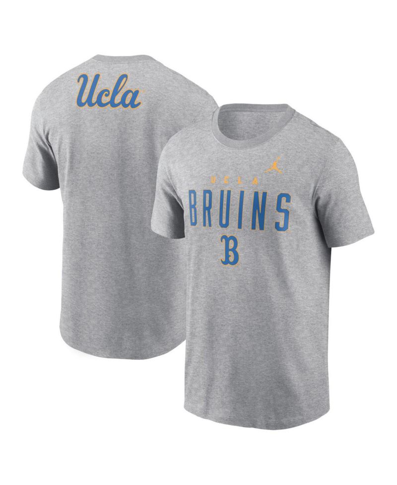 Men's Heather Gray UCLA Bruins Campus 2-Hit Primary Mascot T-Shirt