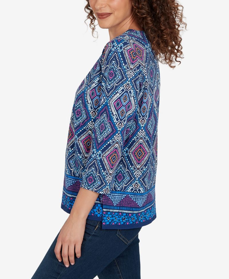 Petite Kaleidoscope Print Knit Top