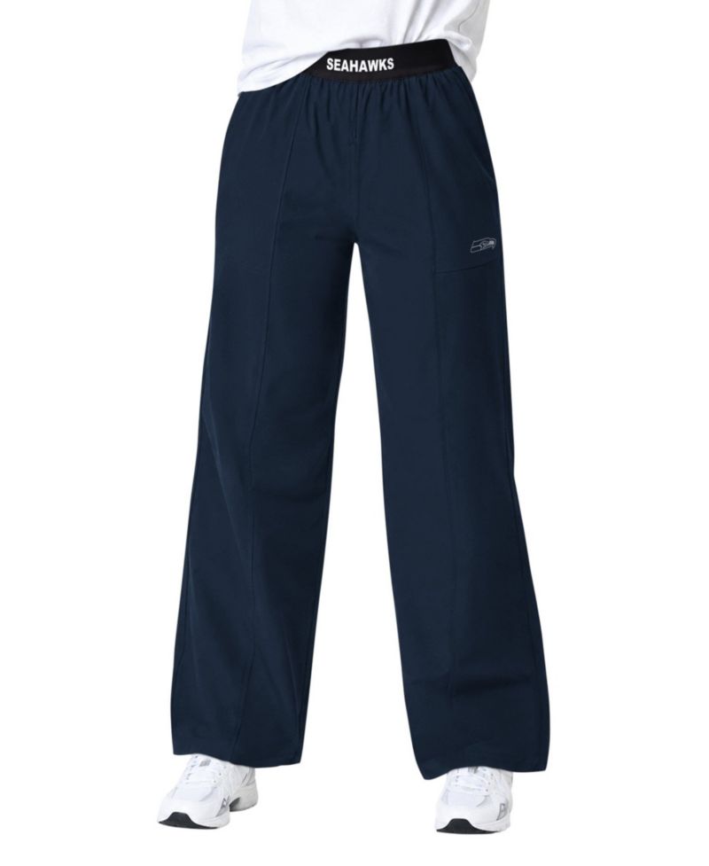 Women's Navy Seattle Seahawks Athleisure Wide-Leg Pants