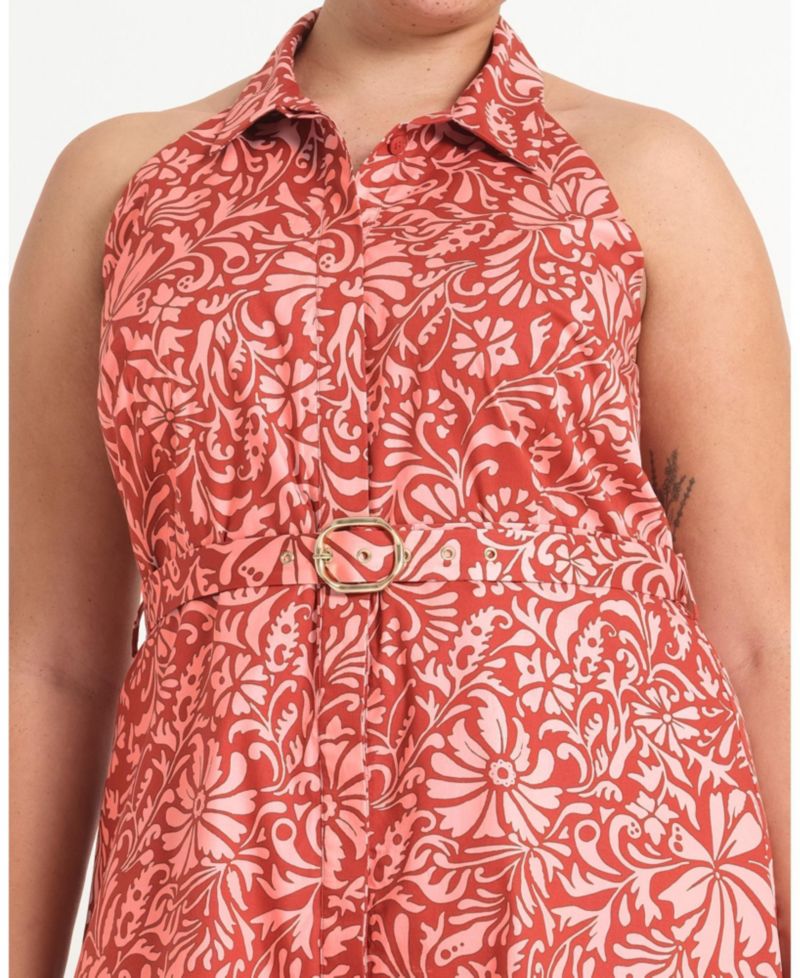 Women's Bellavie Floral Button-Front Belted Mini Dress