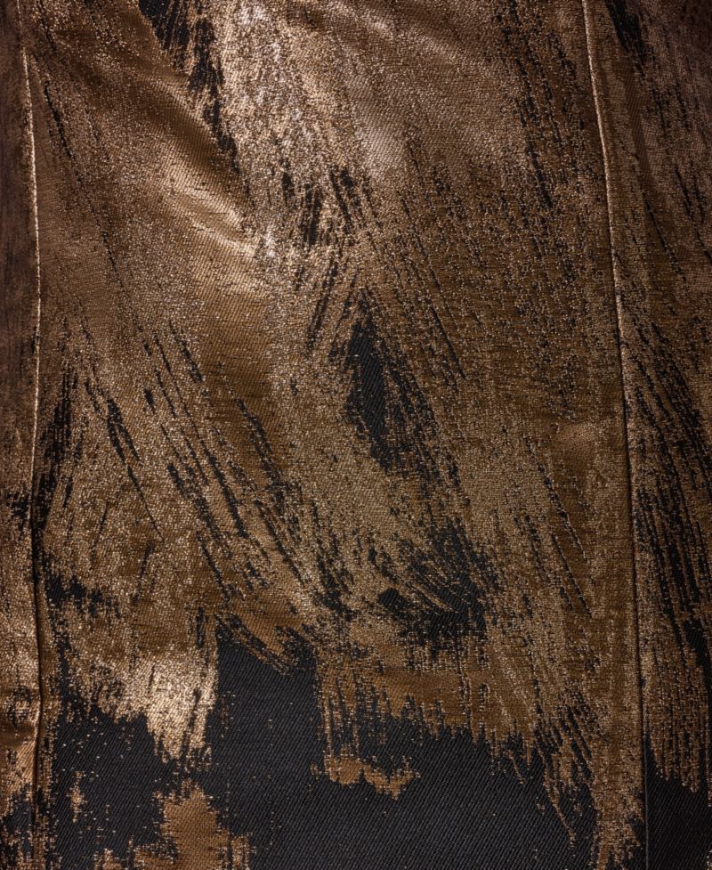 Women's Off-the-Shoulder Metallic Brushstroke Sheath Dress
