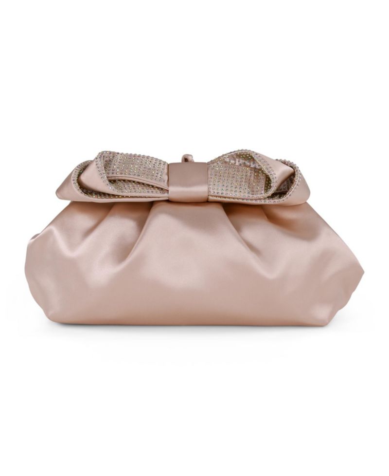 Woman's Posey Satin Bow Pouch Clutch