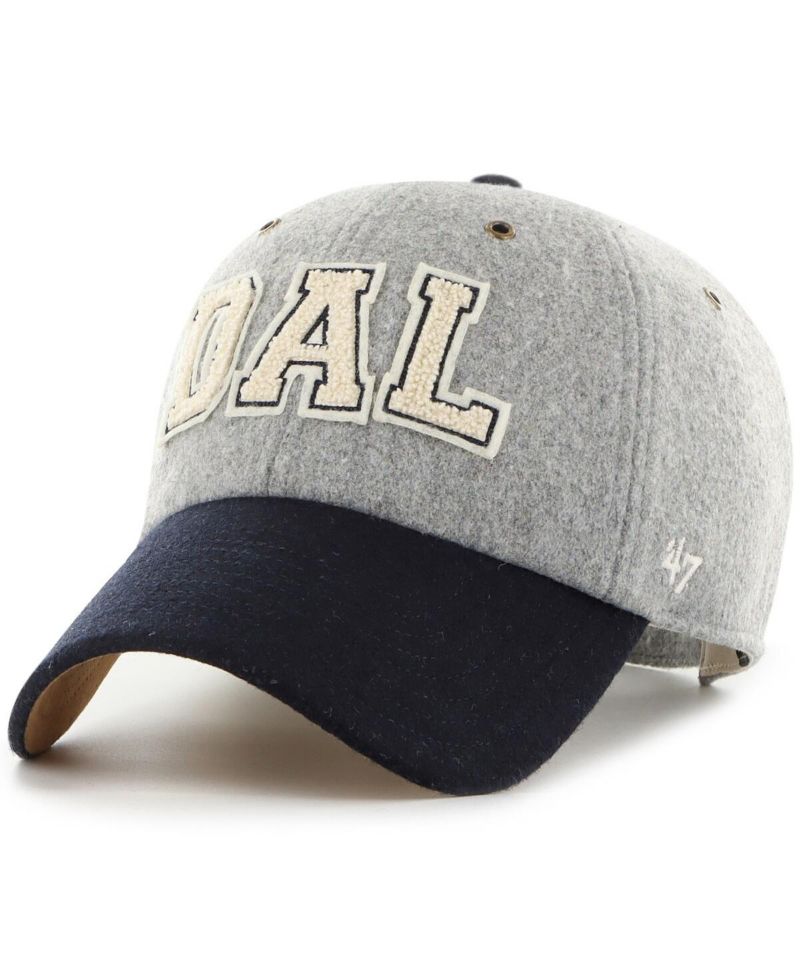 x '47 Brand Men's and Women's Gray/Navy Dallas Cowboys Block Clean Up Adjustable Hat