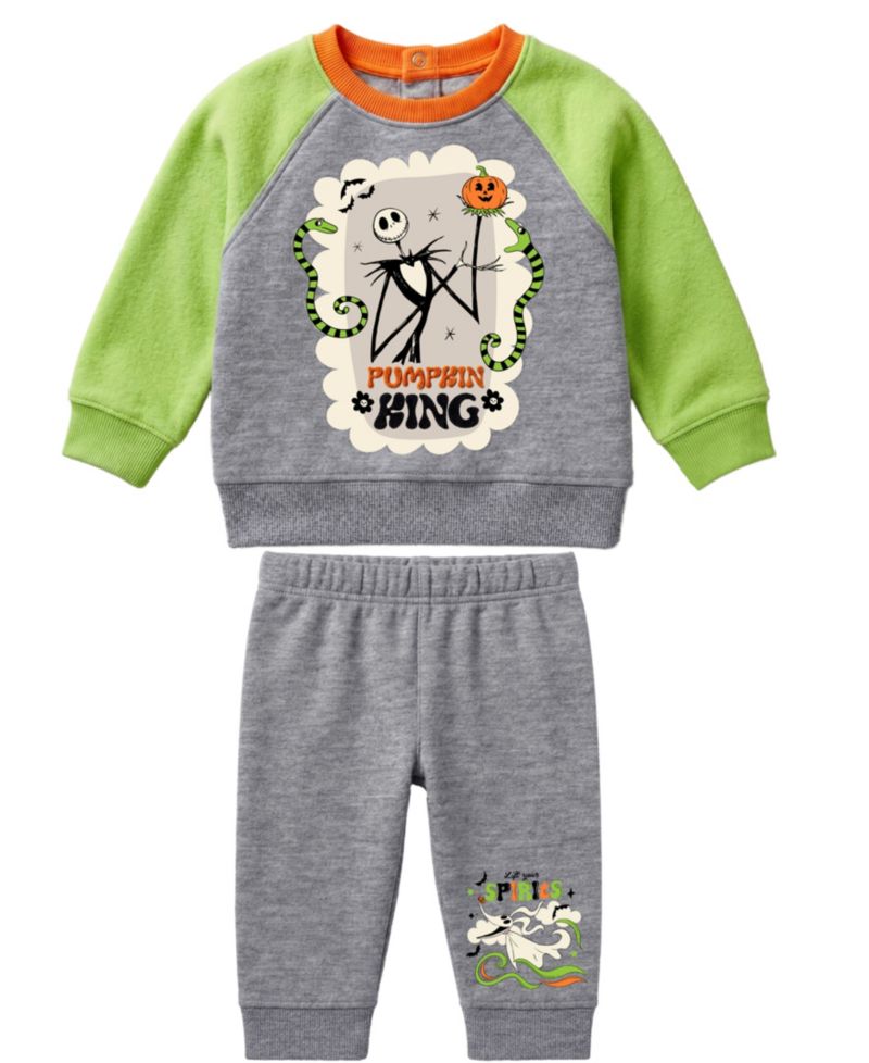 Baby Boys' Jack Skellington Pumpkin King Graphic Sweatshirt and Joggers, 2-Piece Set