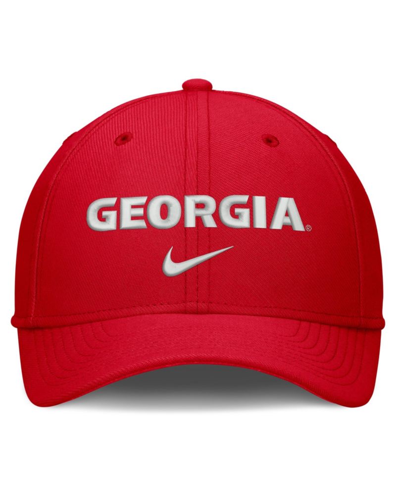 Men's Red Georgia Bulldogs Rise On-Field SwooshFlex Dri-FIT Flex Hat