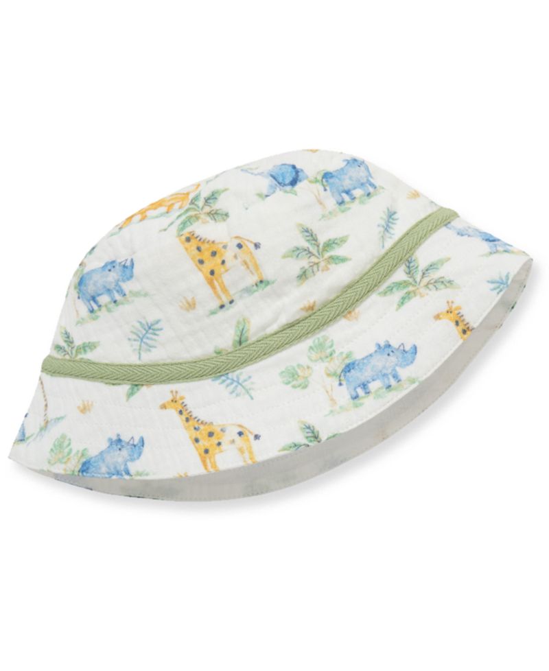 Baby Boys' Jungle Sleeveless Romper and Hat, 2-Piece Set