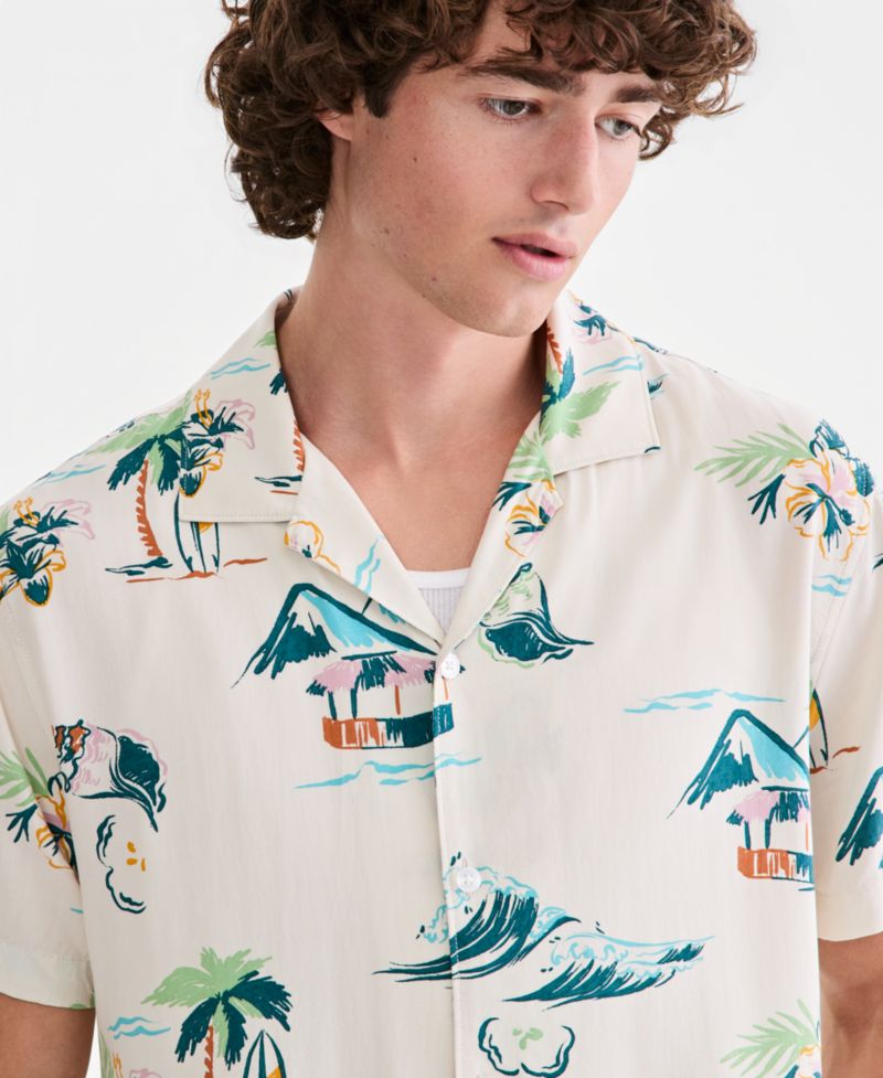 Men's Ramos Printed Short-Sleeve Camp Shirt