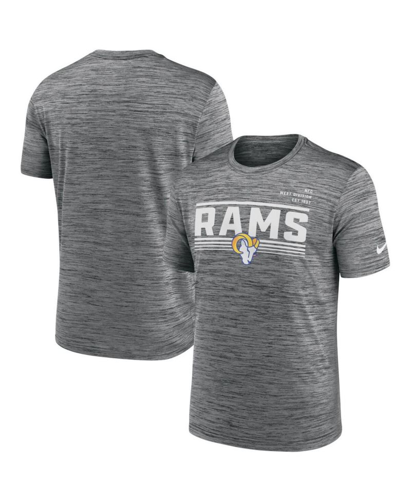 Men's Gray Los Angeles Rams Yardline Velocity Performance T-shirt