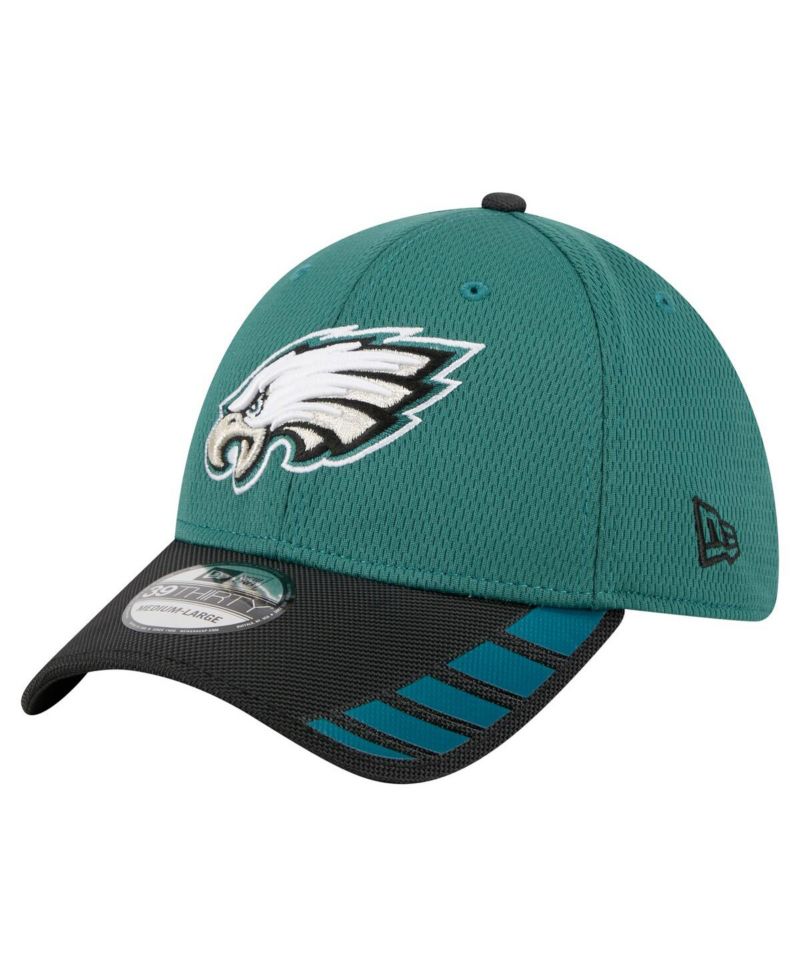 Men's Midnight Green Philadelphia Eagles Visor Hit 39THIRTY Flex Hat