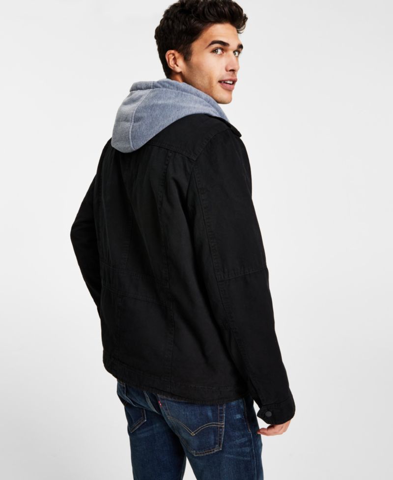Men's Two Pocket Hooded Trucker Jacket