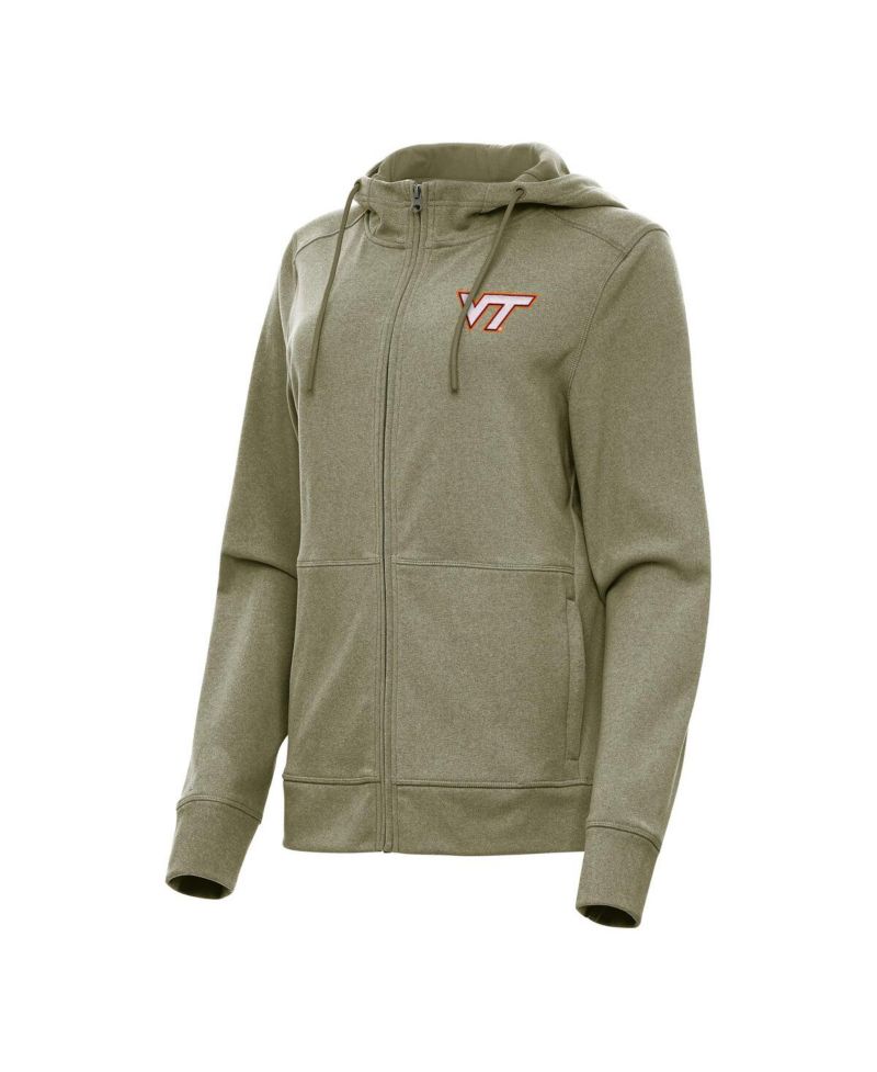 Women's Olive Virginia Tech Hokies Seeker Full-Zip Hoodie
