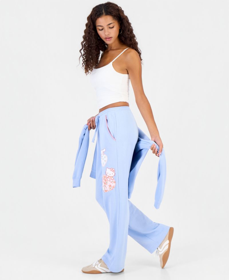 Juniors' HK And Friends Wide-Leg Drawstring Sweatpants