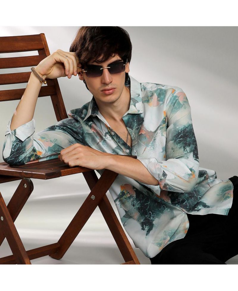 Men's Jungle Green Faded Bloom Shirt