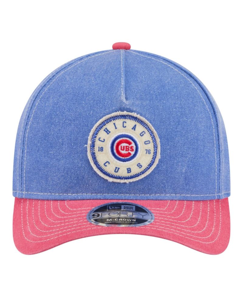 Men's Royal/Red Chicago Cubs Felt M-Crown 9FORTY Adjustable Hat