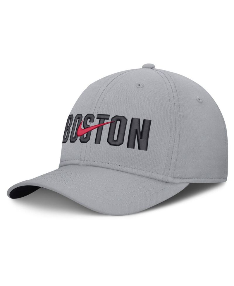 Men's New Era Gray Boston Red Sox Primetime Dri-FIT Rise Bozz Flex Hat