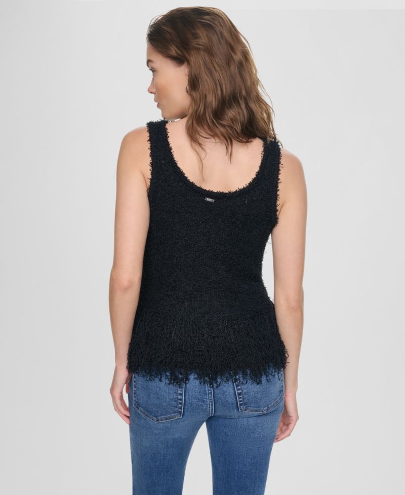 Women's Sleeveless Cropped Fringe Tank Top