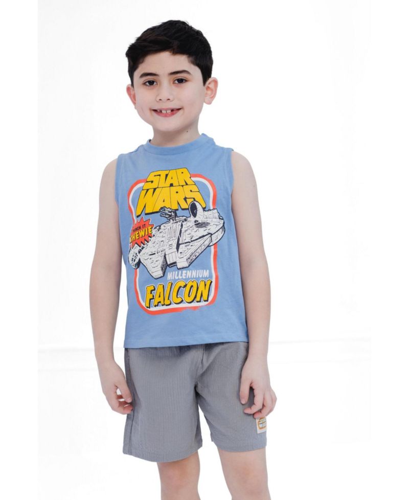 Little Boys Millennium Falcon 5-20 Sleeveless 2-Piece Tank Top and Shorts Set