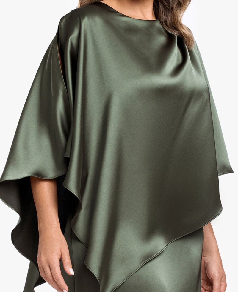 Plus Size Crewneck Satin Overlay Ball Gown