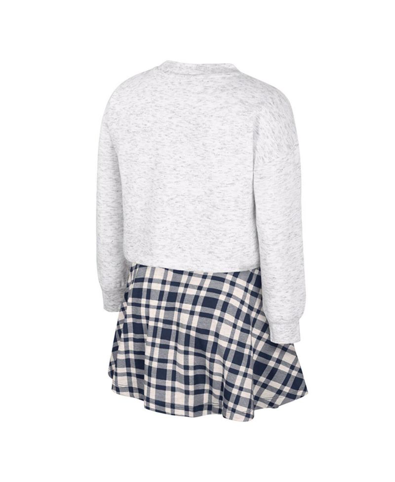 Big Girls 2-Piece Gray Michigan Wolverines Marceline Plaid Skirt and Top Set