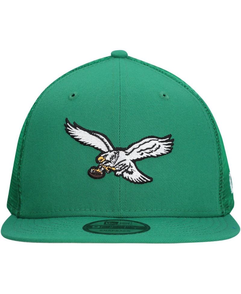 Men's Kelly Green Philadelphia Eagles Throwback Main Trucker 9FIFTY Snapback Hat