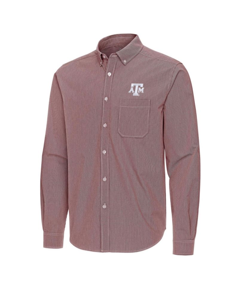 Men's Maroon Texas A&M Aggies Porter Woven Tri-Blend Long Sleeve Button-Down Shirt