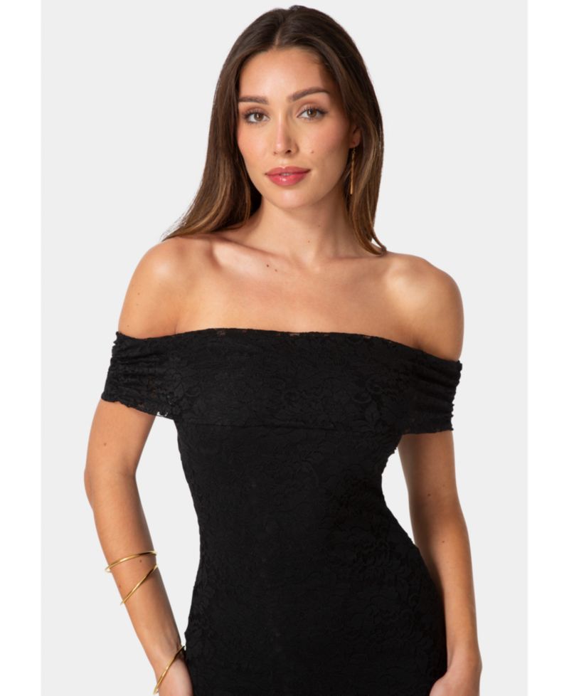 Women's Off-the-Shoulder Lace Maxi Dress