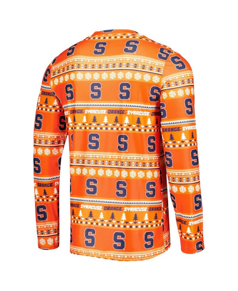 Men's Orange Syracuse Orange Swivel Long Sleeve T-shirt and Pants Sleep Set