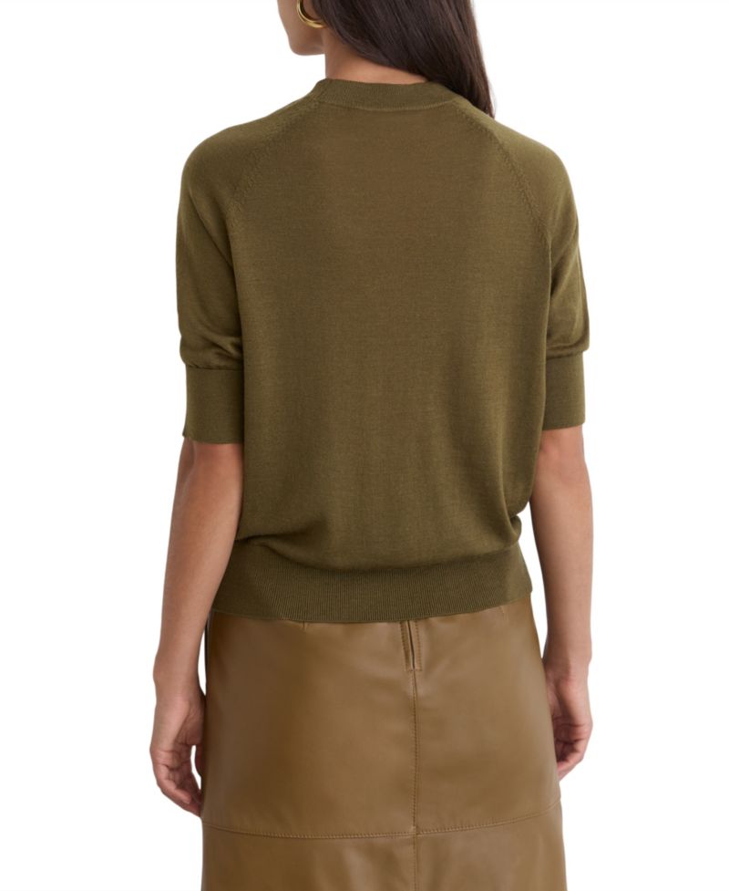Women's Suzzie Merino-Wool Fitted Short-Raglan Sweater