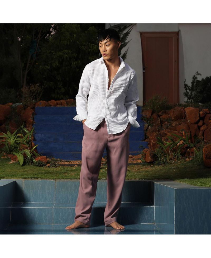 Men's Chalk White Twisted Crease Shirt