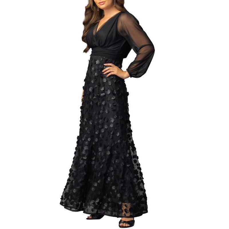 Women's Blossoming Beauty Mesh Evening Gown