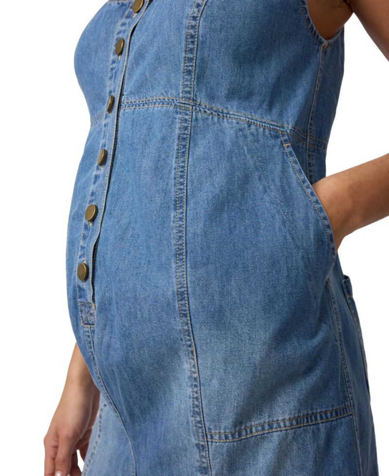 Maternity Ingrid + Isabel Sleeveless Soft Denim Romper