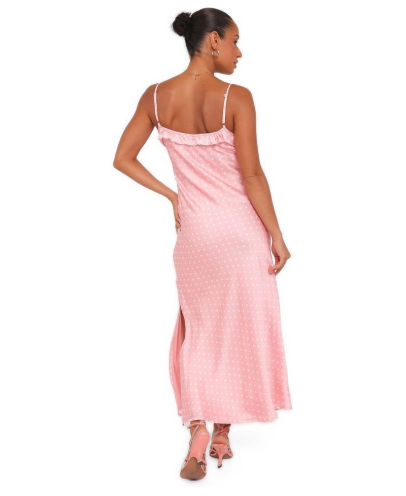 Women's Dara Pleated-Frill Scoop Neck Midi Satin Slip Dress