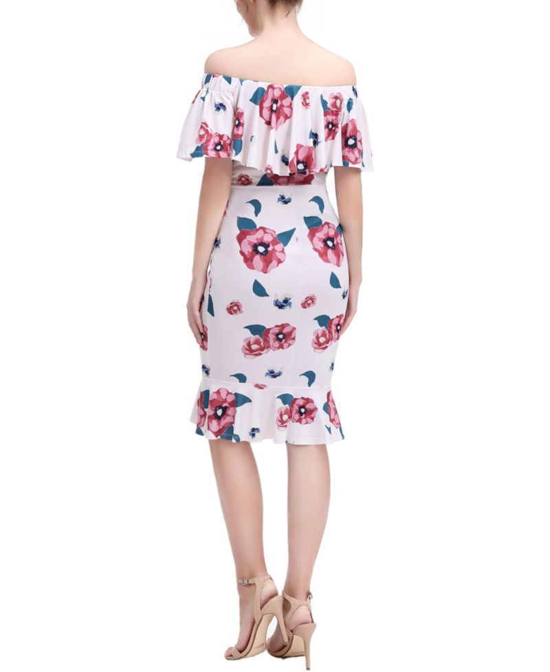 Women's Floral Print Nursing Mermaid Dress