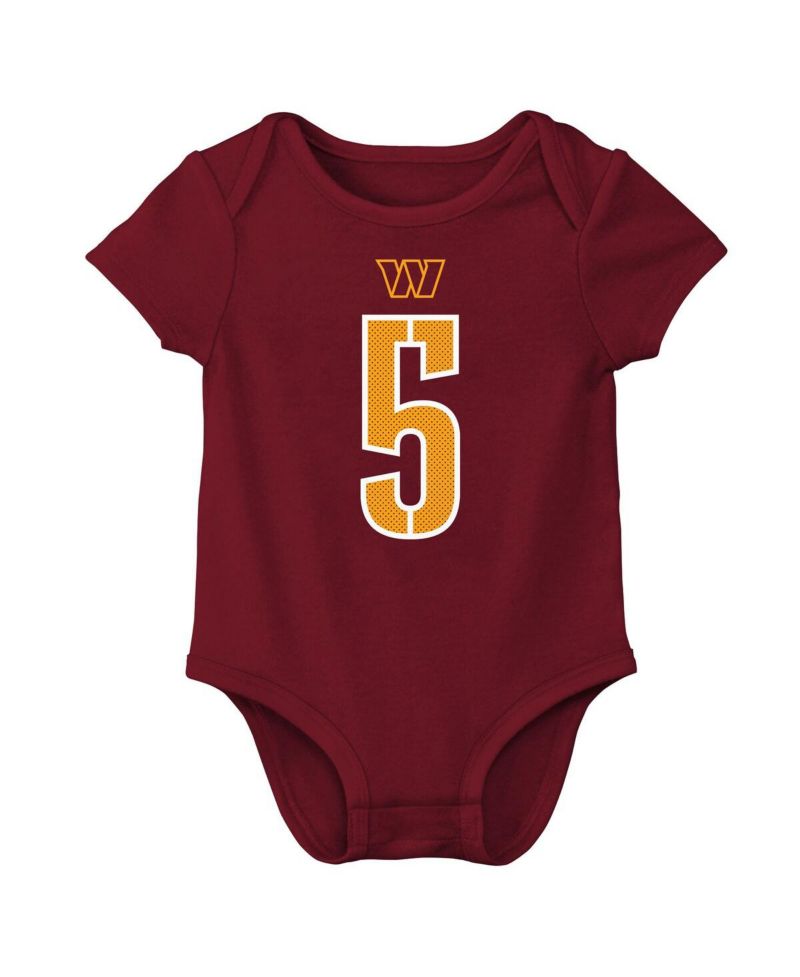 Baby Boys and Girls Jayden Daniels Burgundy Washington Commanders Player Name & Number Bodysuit