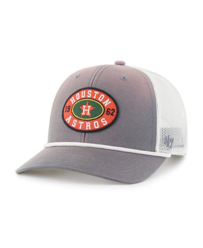 Men's Gray/White Houston Astros Tide Sweep Rope Trucker Adjustable Hat
